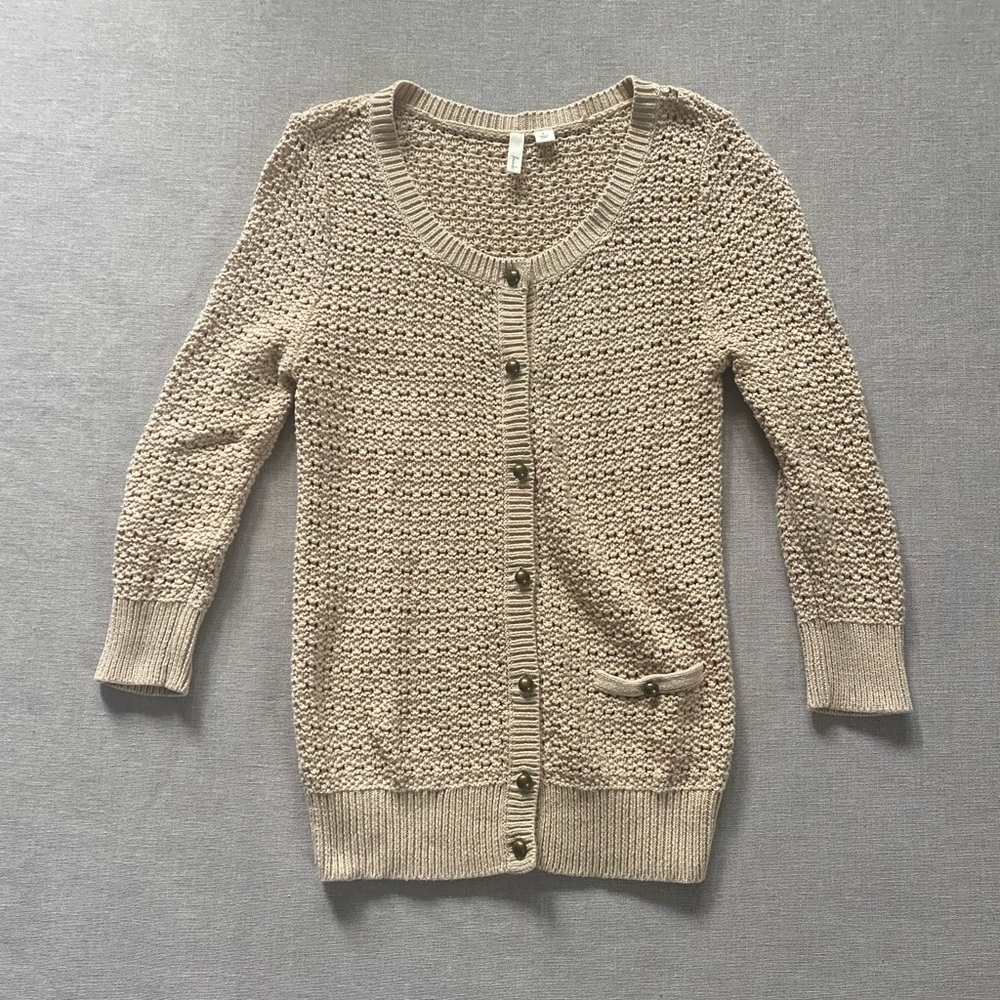 Frenchi Beige Knit Cardigan